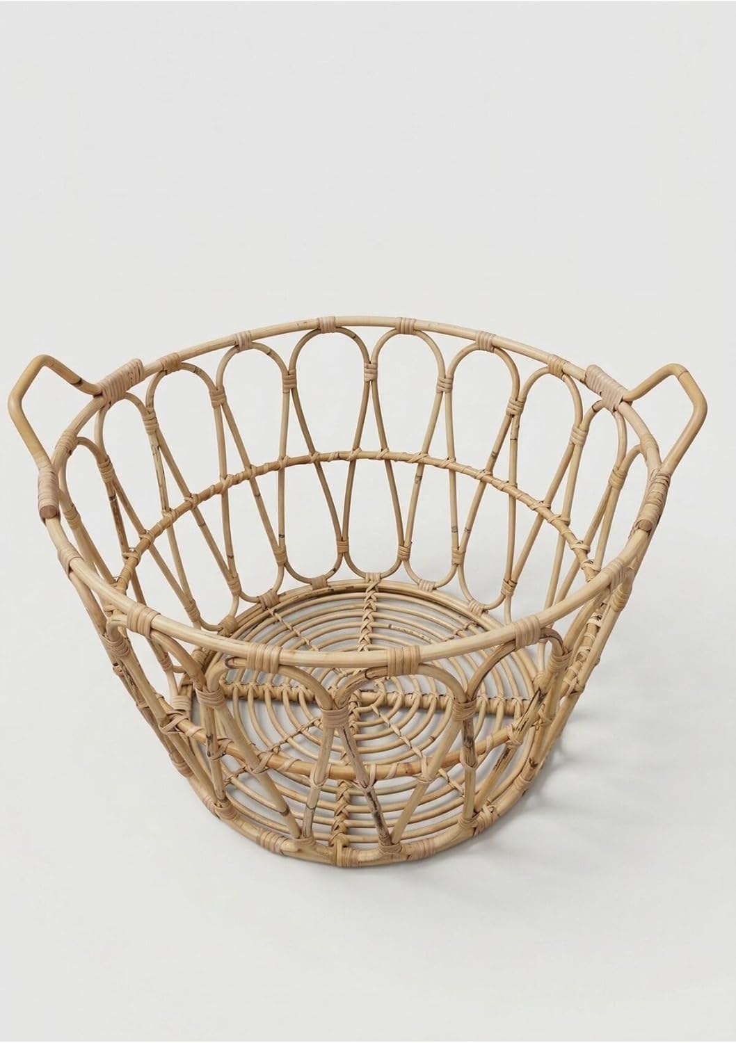 Decorative Basket Rattan Handmade Wicker Blanket & Toy Organizer 11.8x15.7 in - Natural Rattan