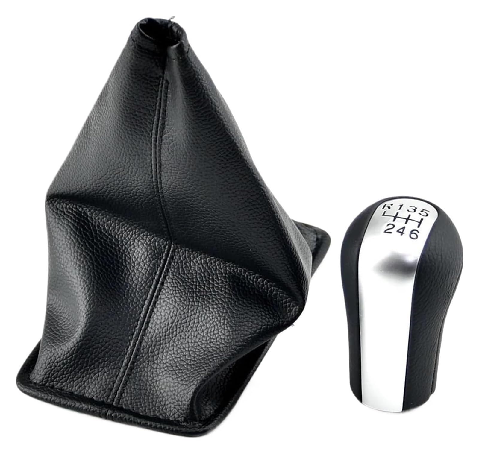 Gxsai Matt Sliver Dust-Proof Car Gear Lever For Toyota For Corolla For Verso Rav4 For Yaris For Aygo Car Gear Shift Knob Pu Leather Gearshift Shifter Lever 5 6 Speed(,6 Speed)