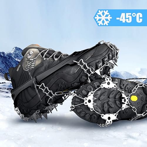 Miniatura 4 de Wirezoll - Tacos para hielo, crampones para botas de senderismo y zapatos de nieve, suelas antideslizantes con picos para escalar para tracción con