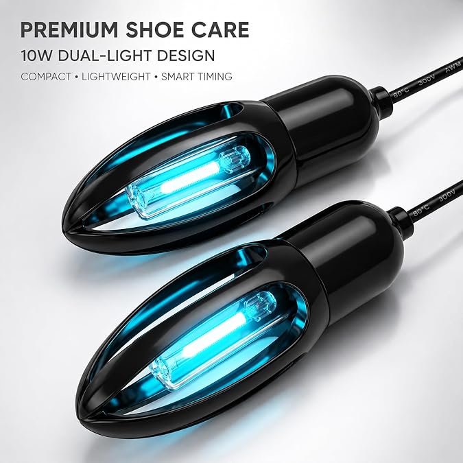 UV-C Shoe Sanitizer & Deodorizer,Shoe Care Light, 15/30/60-Min Timer