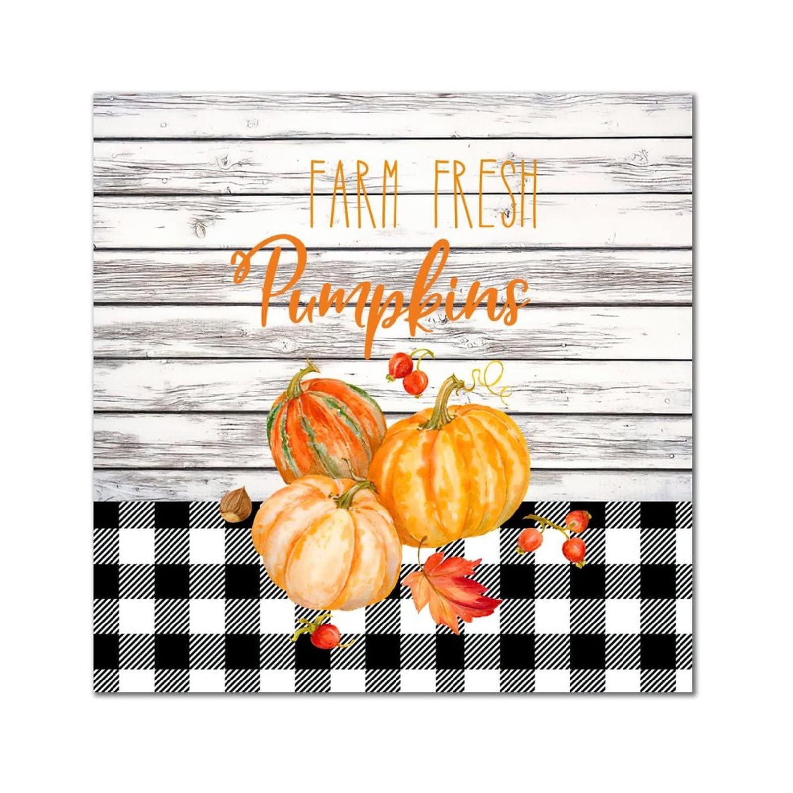 Panneau en bois Farm Fresh Pumpkin décoration murale de 35,6 cm