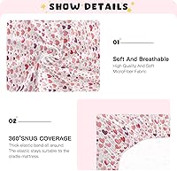 Vista 5 de Fitted Crib Sheets Hearts Valentine Mini Crib Sheets for Boy & Girl Toddler Mattress Sheets Playard Sheet 21216499