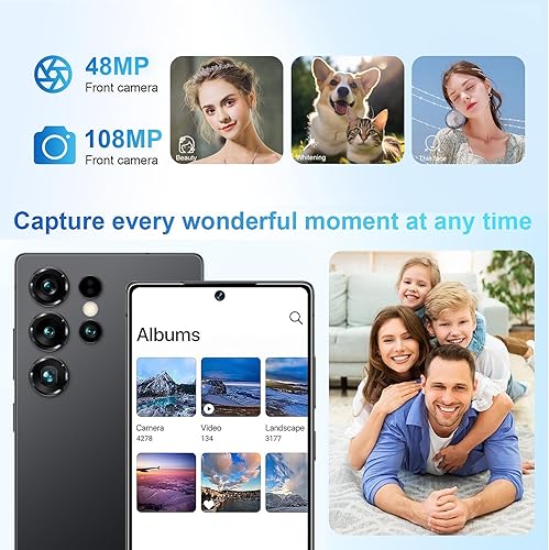 Miniatura 2 de para teléfono U25 Ultra desbloqueado, 8+256GB Smartphone, Android 13.0, cámara de zoom de 48+108MP, 6.82 pulgadas HD, 6800 mAh, teléfono celular