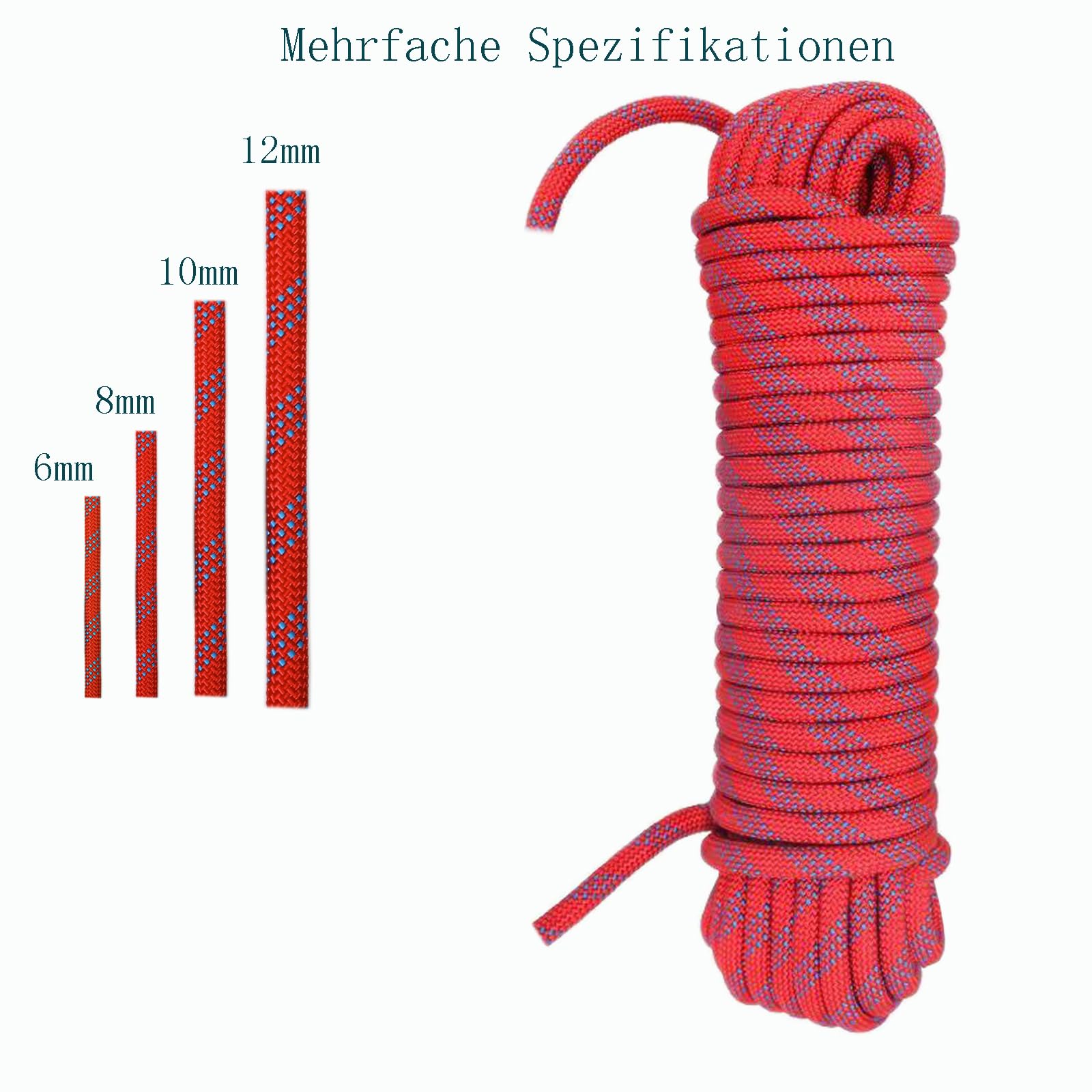 Tread star Polypropylene Rope 6 mm -30 m Red Rope Polypropylene Rope Outdoor Rope Braided Rope Textile Rope Lead Nylon Cord Poly Rope Braided Rope (Red - Image 3