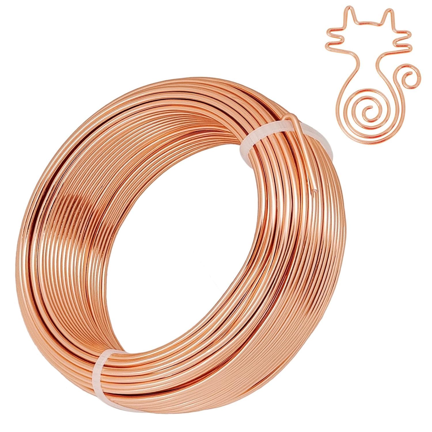 YEQIN 12 Gauge Aluminum Wire, 105 Feet 2mm Bendable Metal Craft Wire for Sculpting, Armature, Jewelry Making, Floral Making, Doll Making, Modelling, Crafting, Bonsai Training (Copper)