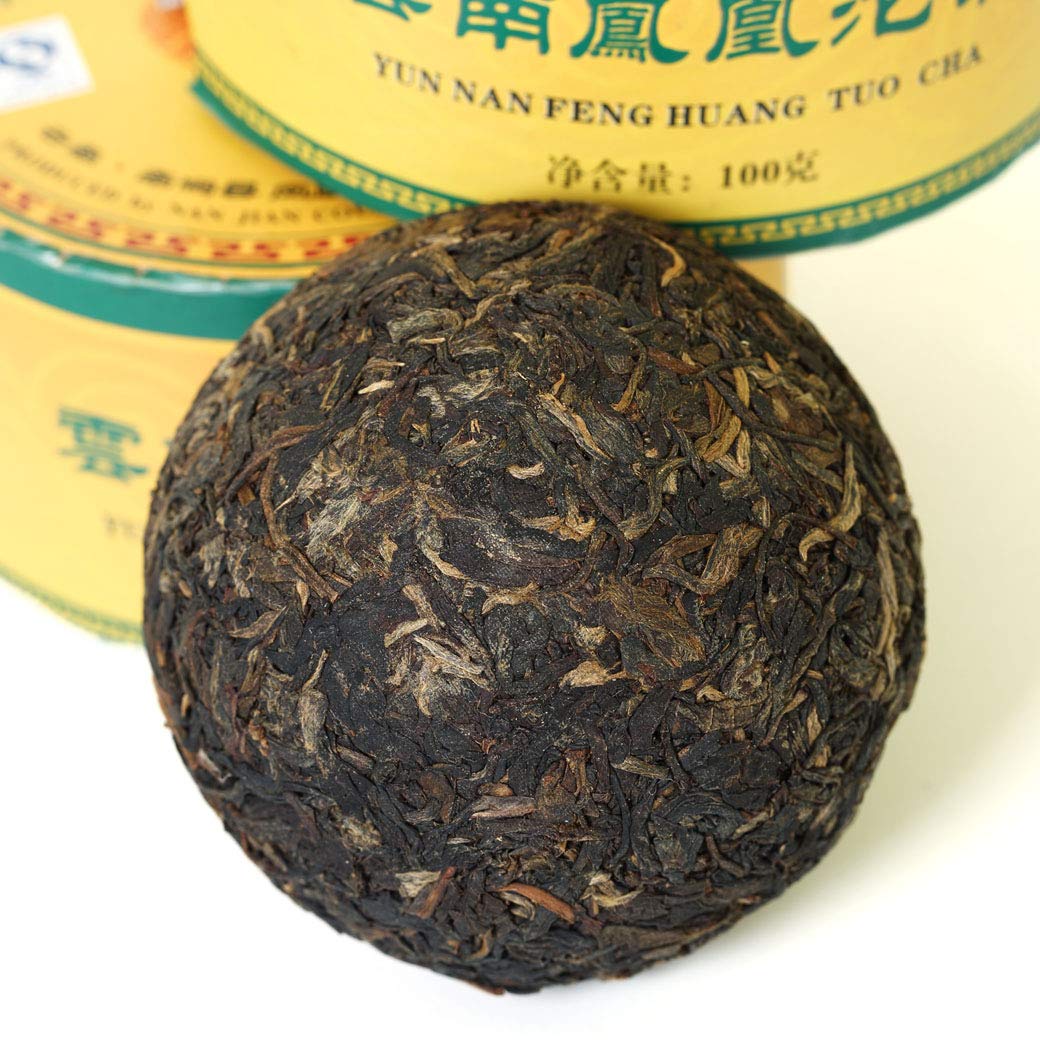 Puerh Tea -Raw Pu erh Tee Cake - 3Pcs 100g Total 10.5oz 2006 Year Aged Phoenix Tuocha Boxed - Chinese Yunnan Puer Pu'er Tea Pu-erh Tee