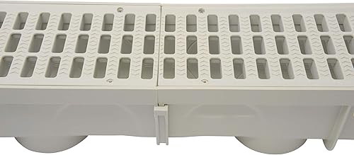 Vista 13 de NDS 864G 5-Inch Pro Series Channel Drain Kit, 5-1/2-Inch X 39-3/8-Inch Deep Profile Channel, Includes Two Gray Plastic Grates, End Caps/Outlet, for