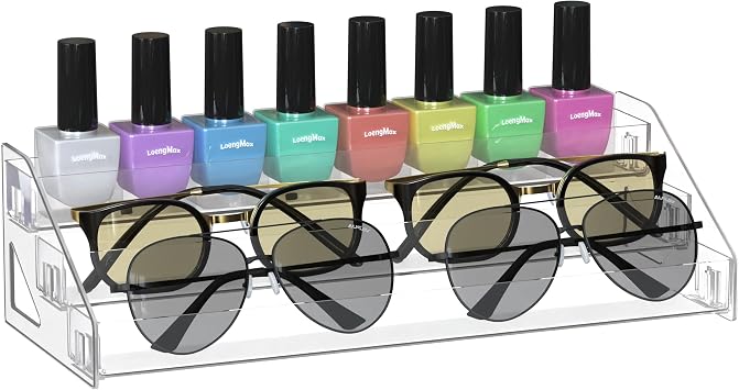 Sunglasses Organizer - Clear Eyeglasses Display - Eyeglasses Storage - Essential Oils Holder- Nail Polish Organizer3 Layer