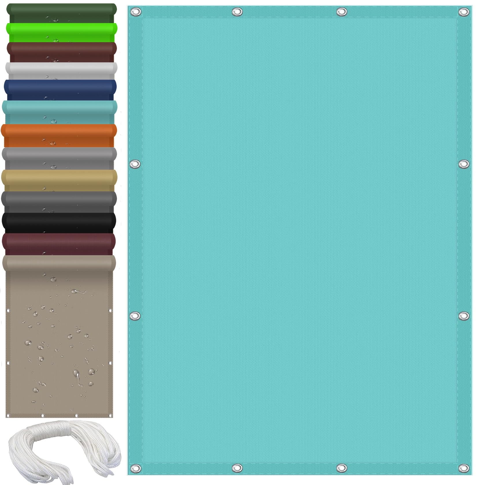Toile d'ombrage respirante anti-UV 2.5x6m pour ombrager un grand patio