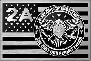 2A Second Amendment Eagle Car Emblem – Metal 3D Design with ‘Second Amendment’ Text, 3M Adhesive – Patriotic Auto Badge for Car, Truck, Motorcycle, Window, or Door (2A US Flag)