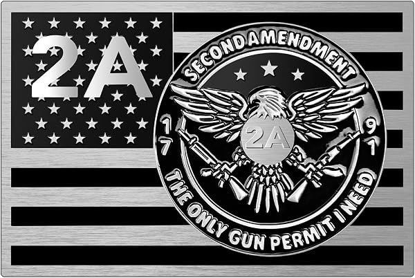 2A Second Amendment Eagle Car Emblem 3D Design