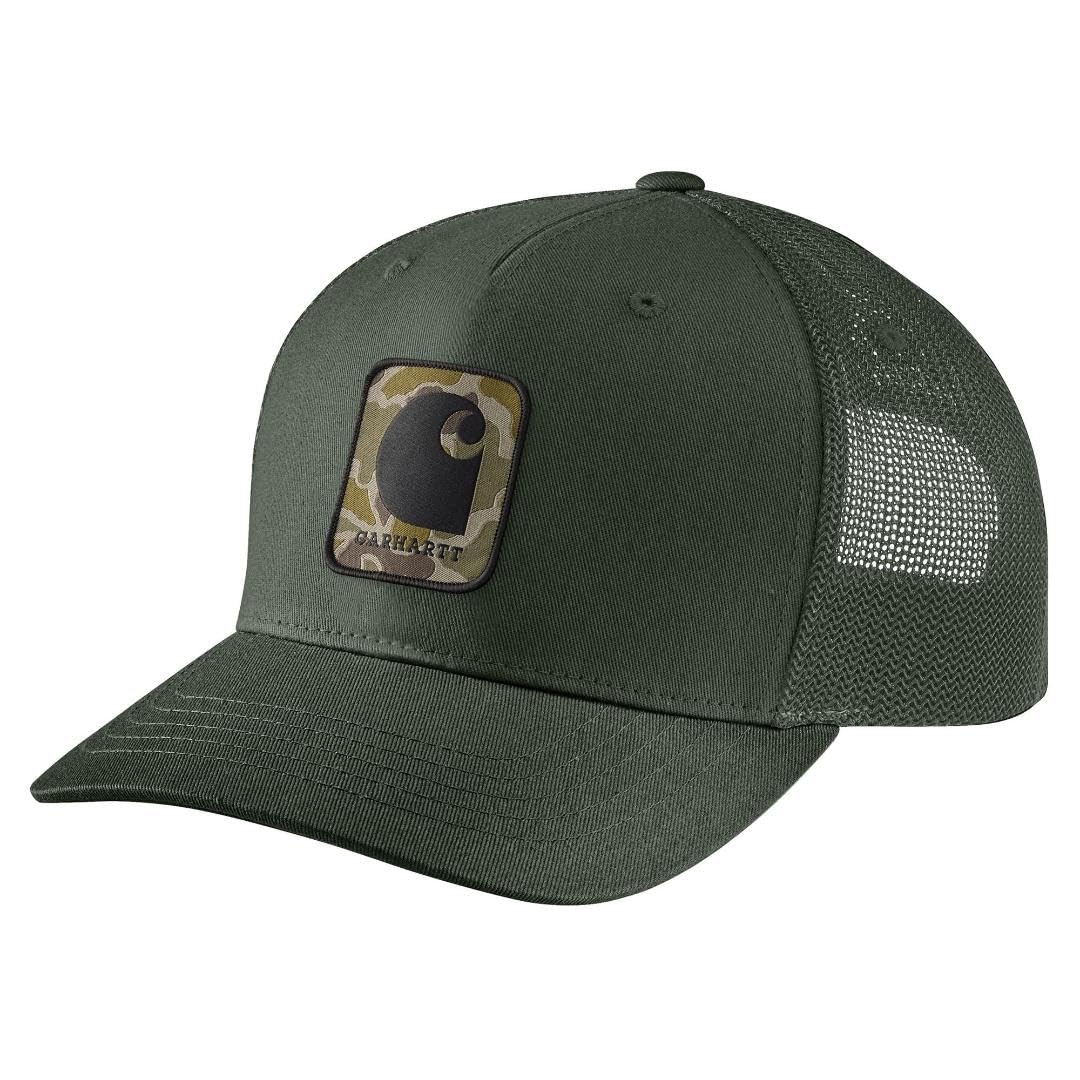 Carhartt Mens Rugged Flex Twill Mesh-Back Camo Patch Cap, Forestry Green, One size