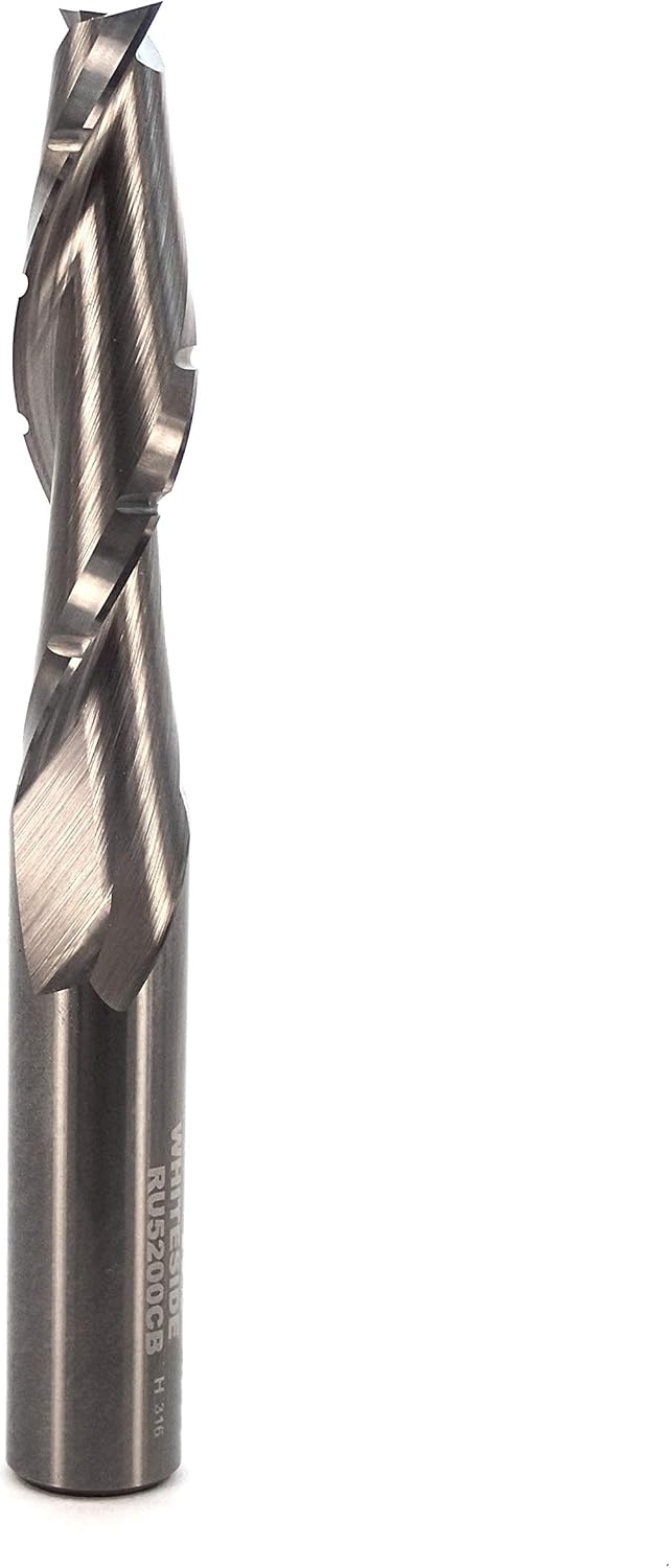 Whiteside Router Bits RU5200CB Chip Breaker Spiral Bit with Up Cut Solid Carbide 1/2-Inch Cutting Diameter and 2-Inch Cutting Length