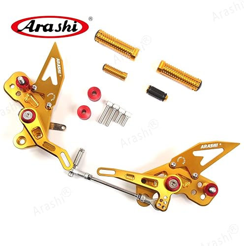 Miniatura 55 de Arashi reposapiés para motocicleta, accesorios ajustables, juego de reposapiés traseros Negro