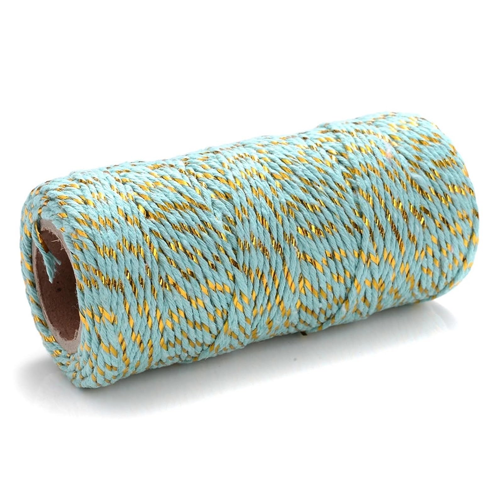 Twine String 50m 1.5mm Golds Wire Cotton Rope Double Color Braided Cord Twine Rope Macrame String Thread For Party Wrap Not One Roll Craft Cotton String (Color : Light blue, Size : 1.5mm)