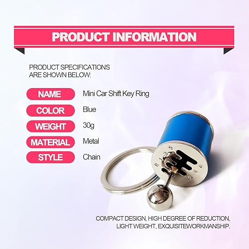 Miniatura 7 de Gea - Llavero de caja de cambios manual de 6 velocidades, llavero de palanca de cambios de automóvil, mini llavero de palanca de cambios de