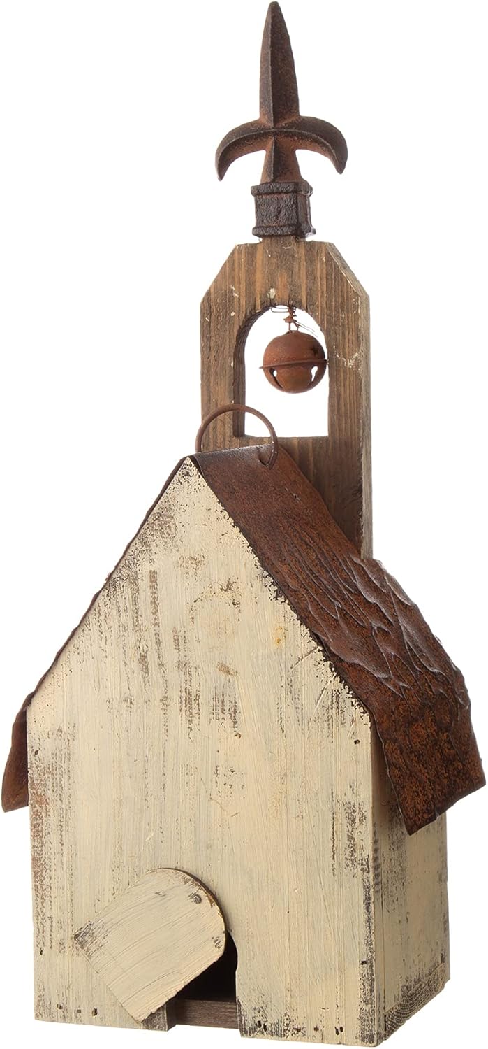 Glitzhome 17.95" H Wooden Three-Tier Hanging Distressed Garden Birdhouse : Garden & Outdoor