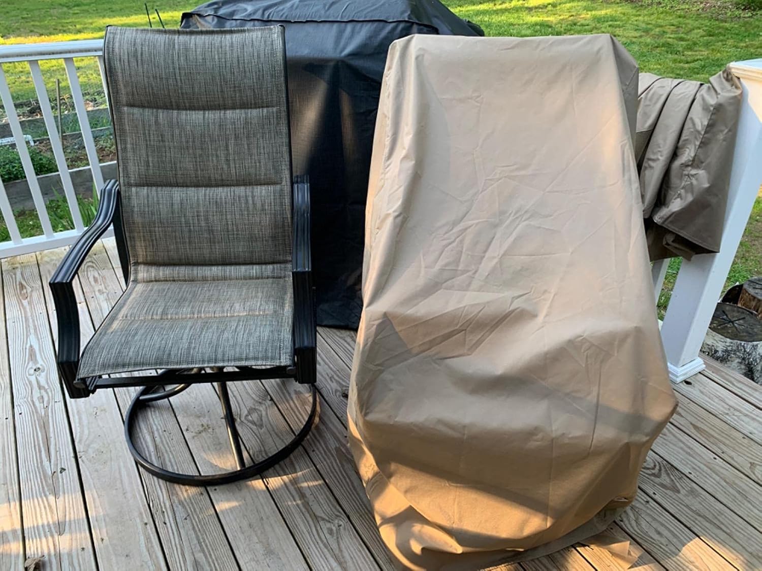 SunPatio Outdoor High Back Chair Cover, Heavy Duty Waterproof Patio Chair Covers, Fade Resistant Outdoor Stackable Chair Covers, Air Vents, All Weather Protection, 27" W x 30" D x 42" H, Neutral Taupe : Patio, Lawn & Garden