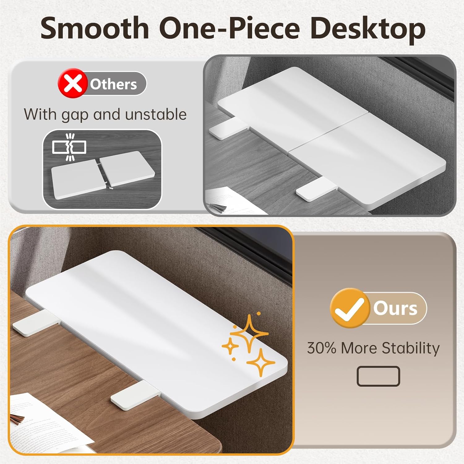 3 in 1 Clamp-on 15.7"×7.5" Desk Extender, Heavy-Duty Side/Top Desk Organizer Shelf, Adjustable Desktop Storage for Office Accessories, Monitor and Laptop Riser, White