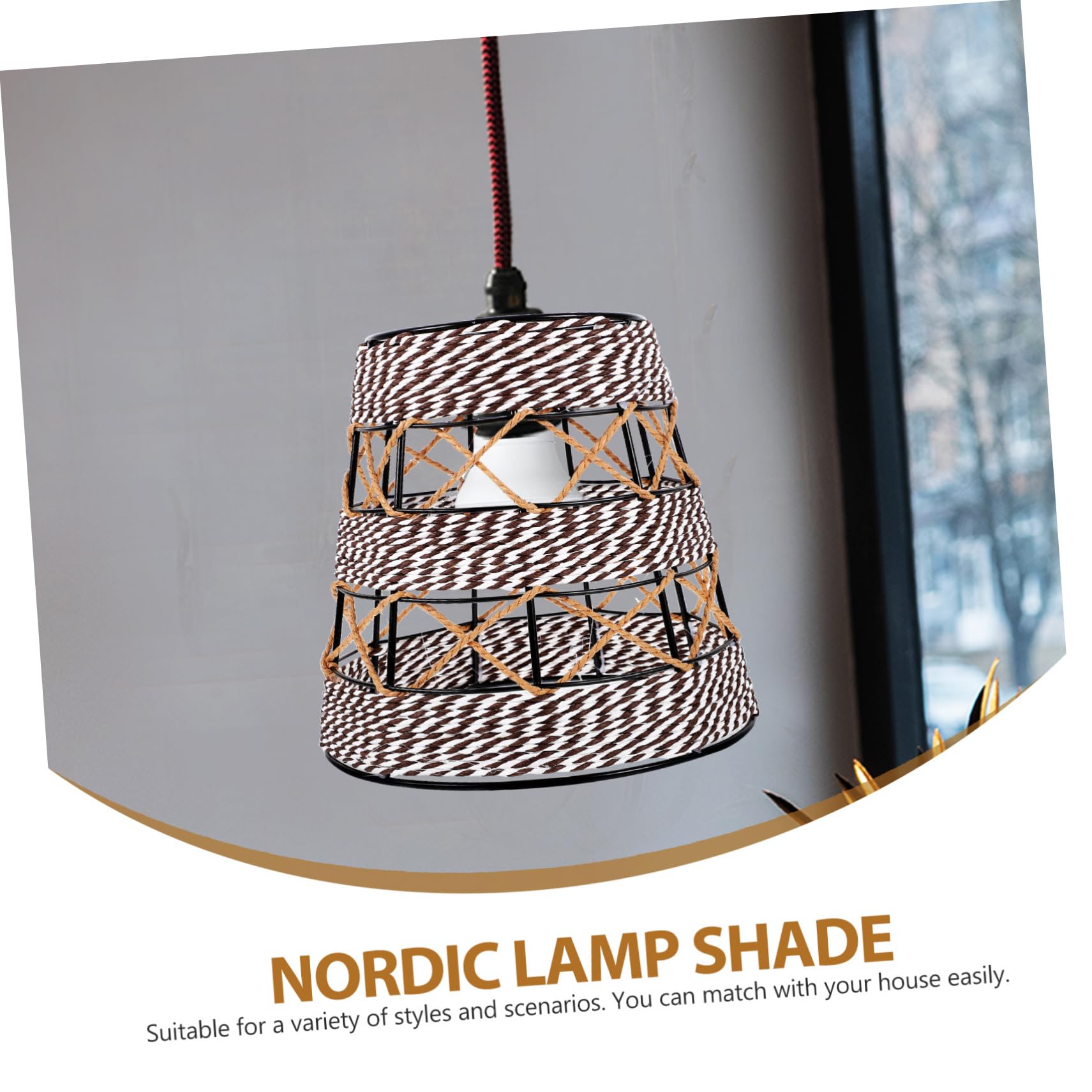Levemolo Strong Rope Lampshade Easy Install Home Decor Nordic Style Light Shade