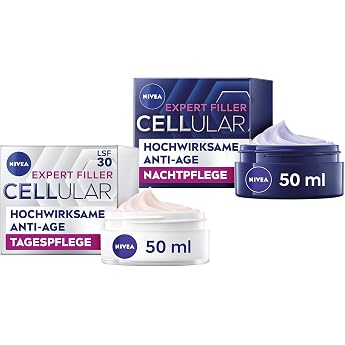 Nivea Cellular Expert Filler Hyaluronic Set with Anti-Age Day Cream and Night Cream Extra Firming Face Care Skin Care with Hyaluronic Acid 50 ml