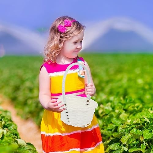 Miniatura 2 de HEMOTON 6 mini cestas tejidas de Pascua con asas, cestas de flores de ratán para niñas, mini cestas de picnic para pequeños recuerdos, artes y