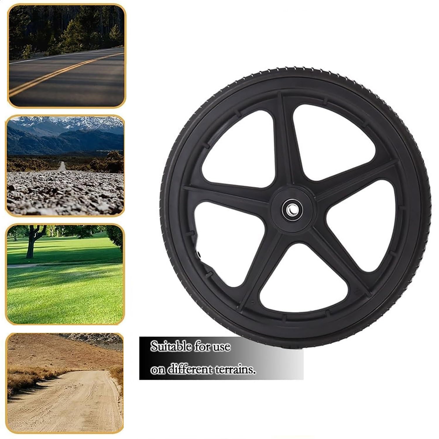Ruedas Traseras para Silla de Rueda de 14 pulgadas, Repuesto de Rueda Para Silla de Ruedas con Rodamientos 12mm, Antideslizantes Rueda Trasera