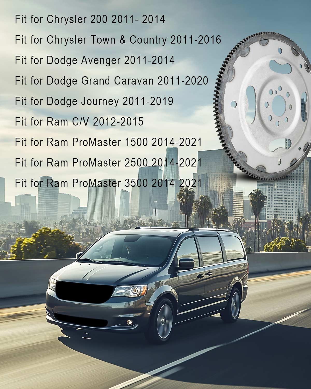Automatic Transmission Clutch Flywheel Flexplate Fit for Chrysler 200 Town & Country Dodge Avenger Grand Caravan Journey Ram C/V ProMaster 1500 2500 3500 2011-2021, Replace 68544198AA