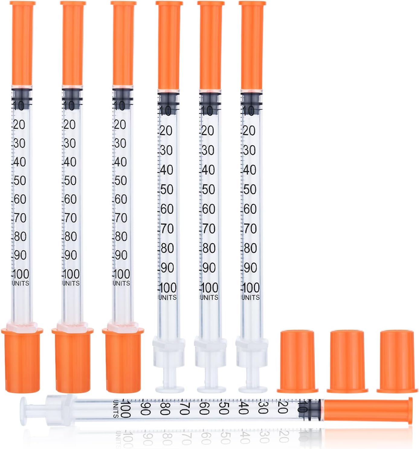 U-100 1ml Syringe 29 Gauge 5/16 Inch(8mm), 1cc Lab Supplies, Individually Sealed Pack of 100