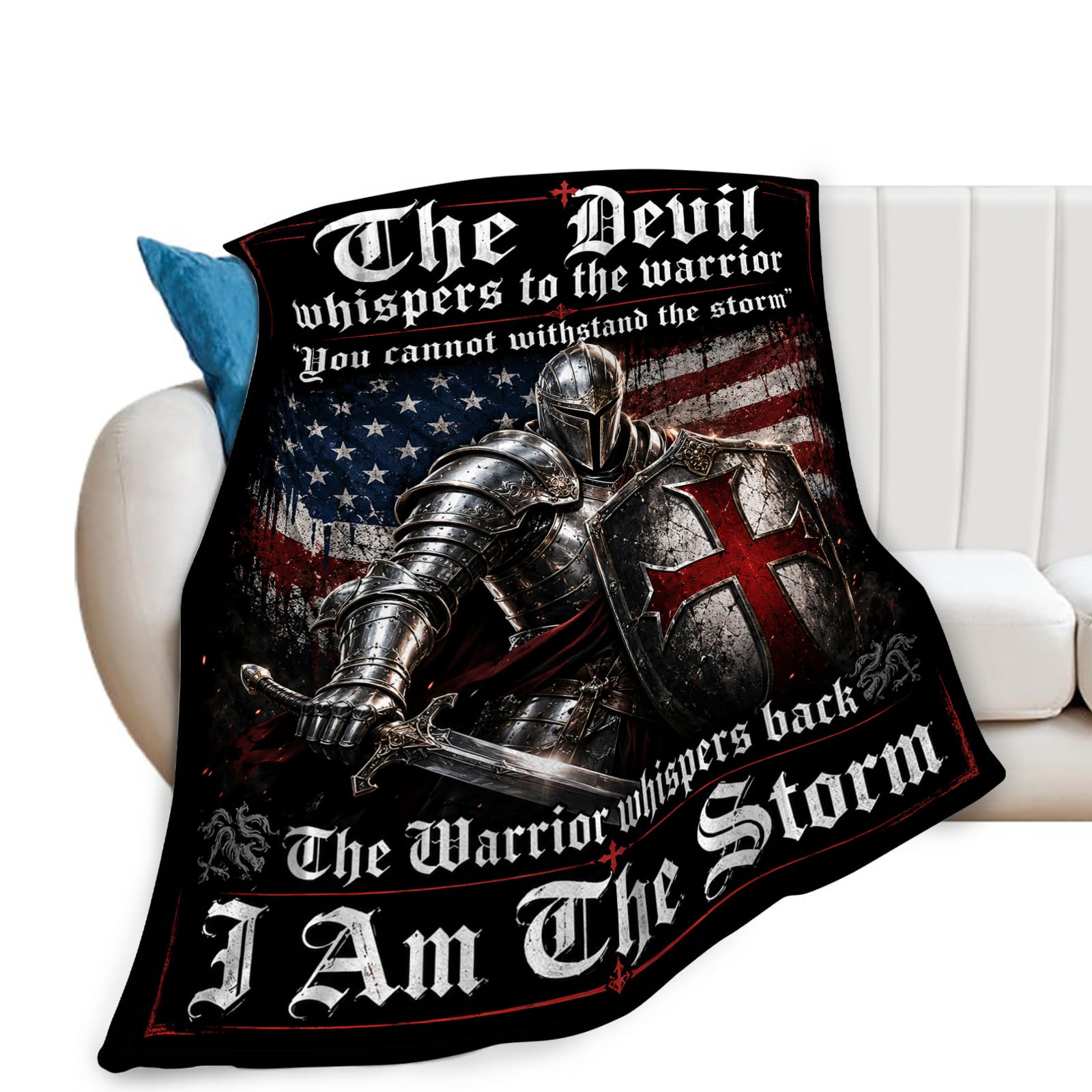 wsradto Warrior Blankets, Warrior Throw Blanket, Spiritual Gifts, 40"X50"