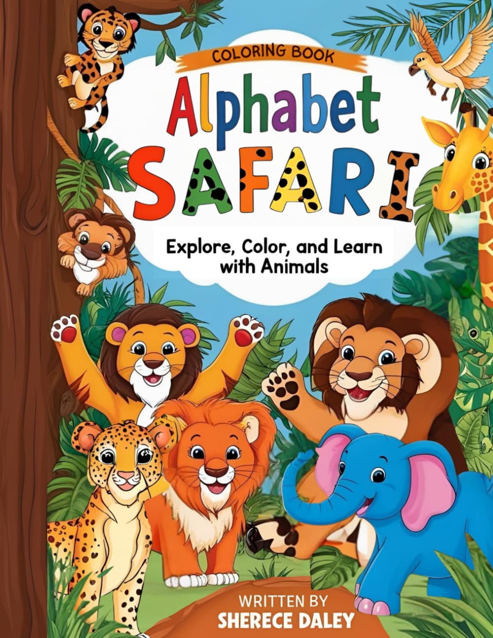 Alphabet Safari: Explore, Color, and Learn with Animals