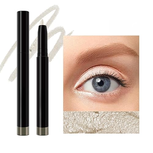 ElsaJolin Lápiz delineador de ojos en barra de sombra blanca, lápiz delineador de ojos impermeable de larga duración, a prueba de manchas, acabado