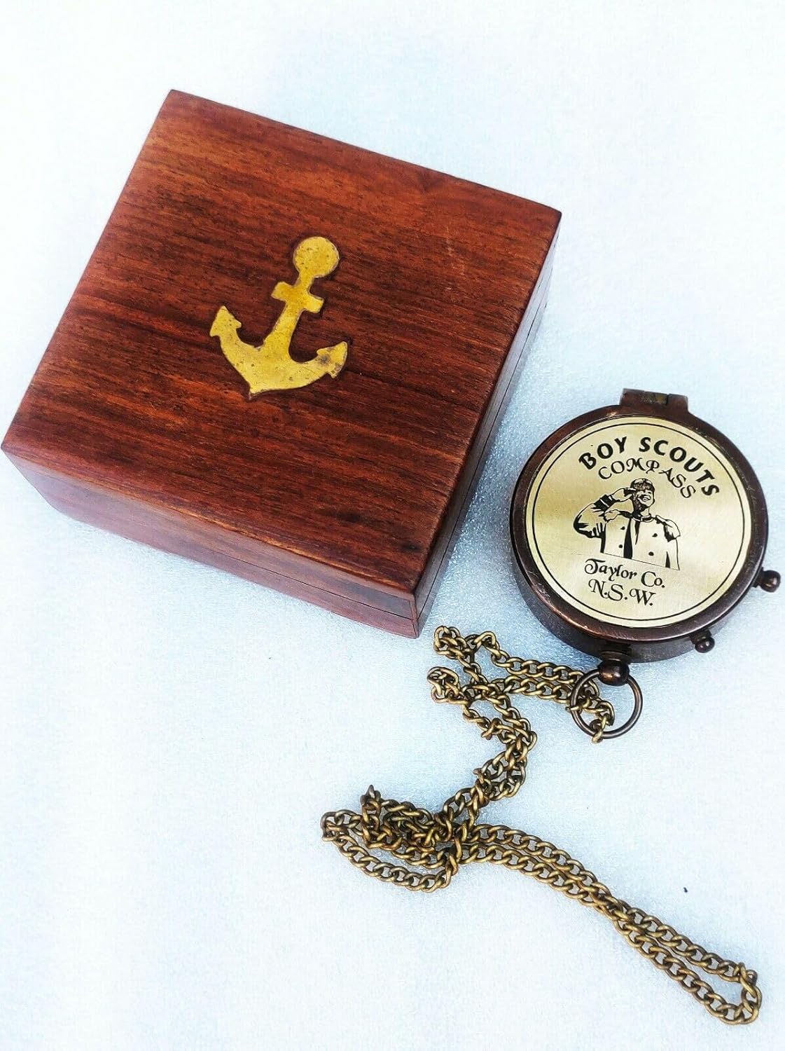Personalized Brass Compass with Wooden Box – Custom Engraved Retirement Gift, Graduation Keepsake, Inspirational Nautical Collectible for Travelers, Scouts, and Adventure Enthusiasts