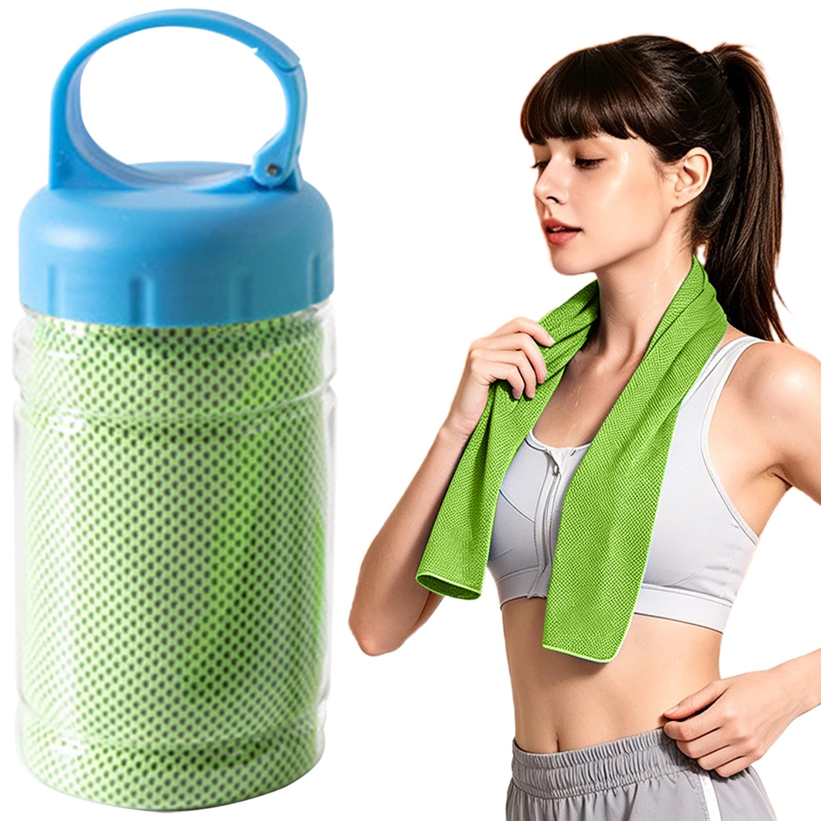 Cooling Towels with Bottle, Ice Cooling Towel for Neck Face, Soft Breathable Chilly Gym Towel, Fast Drying Cooling Scarf for Workout Running Golf (A-3)