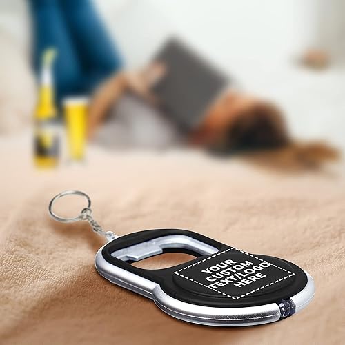Miniatura 8 de DISCOUNT PROMOS Juego de 10 abrebotellas personalizados y llaveros LED, paquete personalizado a granel, perfecto para ferias comerciales, recuerdos