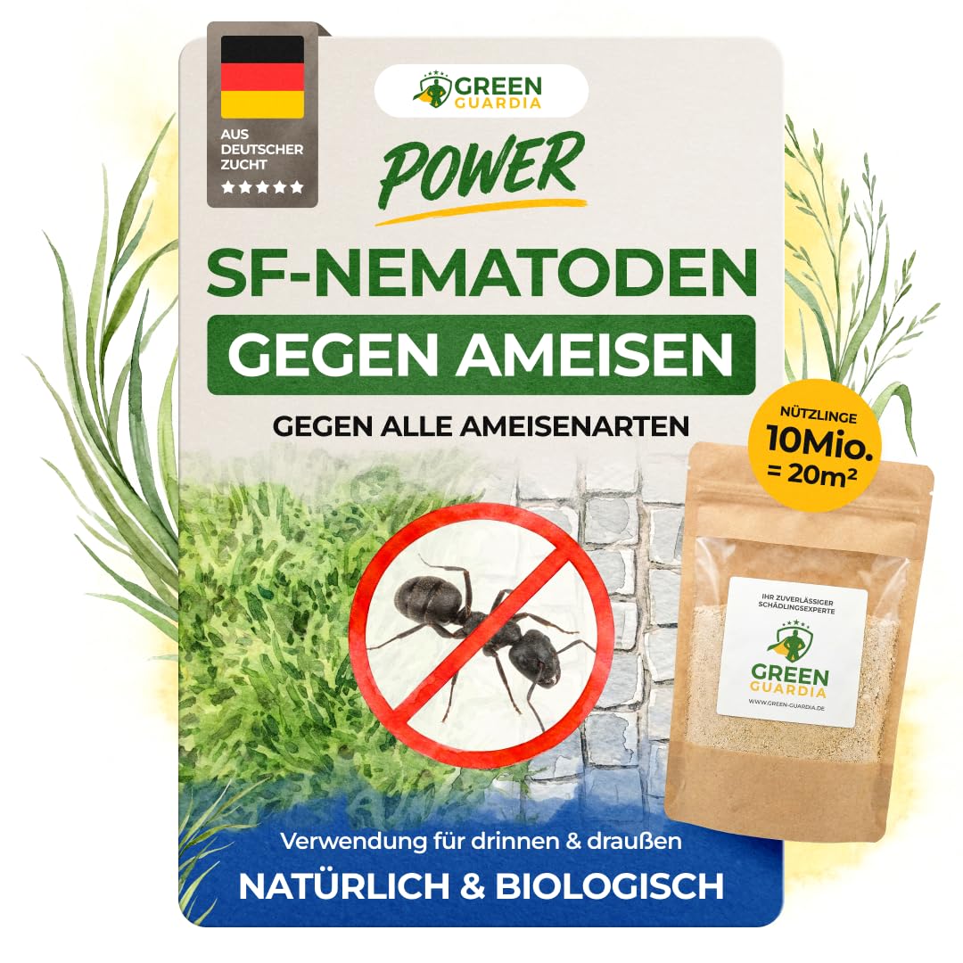 GREEN GUARDIA Super SF-Nematoden – Natürliche Unterstützung bei Ameisen im Garten – umweltfreundlich, ohne Chemie, einfach anzuwenden