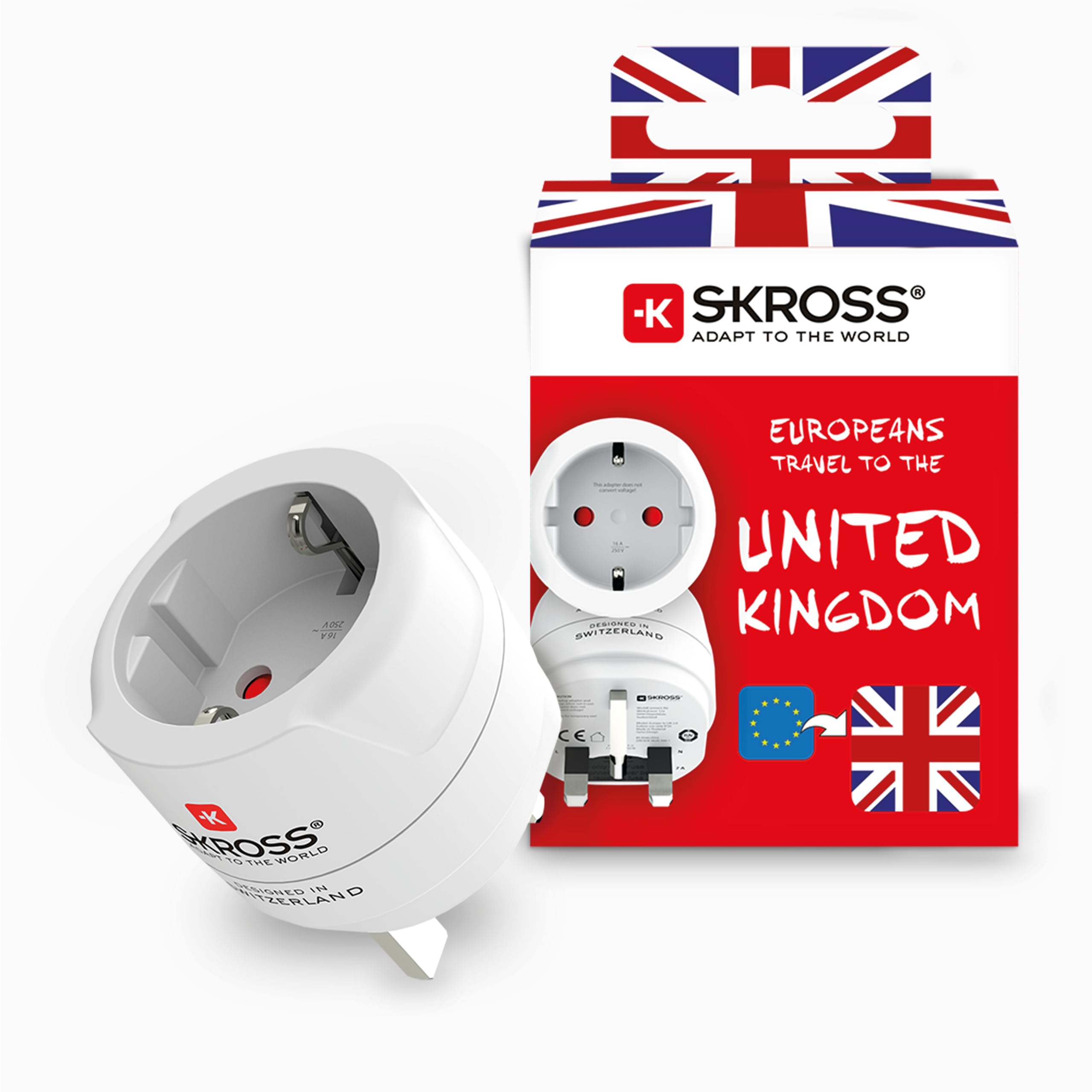 SKROSS 1500230-E World Adapter Europe to UK Single World Adapter Europe to UK Single