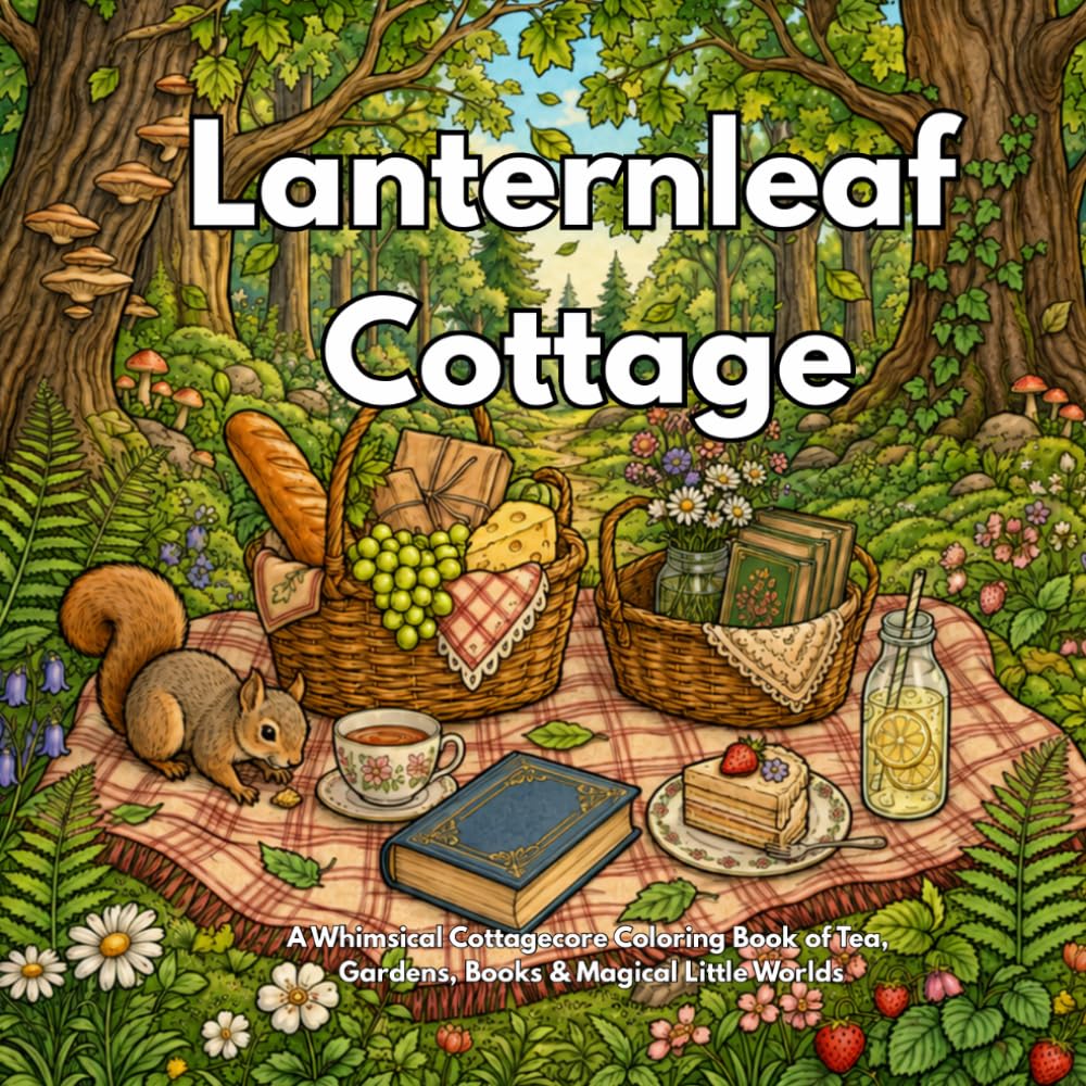 Lanternleaf Cottage: A Whimsical Cottagecore Coloring Book of Tea, Gardens, Books & Magical Little Worlds