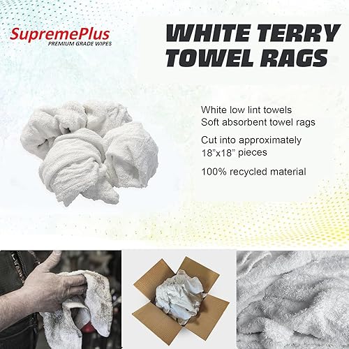 Miniatura 8 de SupremePlus Trapos de tela de toalla blanca reciclada de alta calidad compra toallas de limpieza de tela de toalla resistentes en una caja, trapo