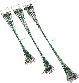 MOBOREST 60PCS Fishing Leaders, Hi-Low Rig Fish Line Stainless Steel Wire Leader with Swivel Snap Assortment Fishing Gear Connect for Lures Bait Rig Hooks