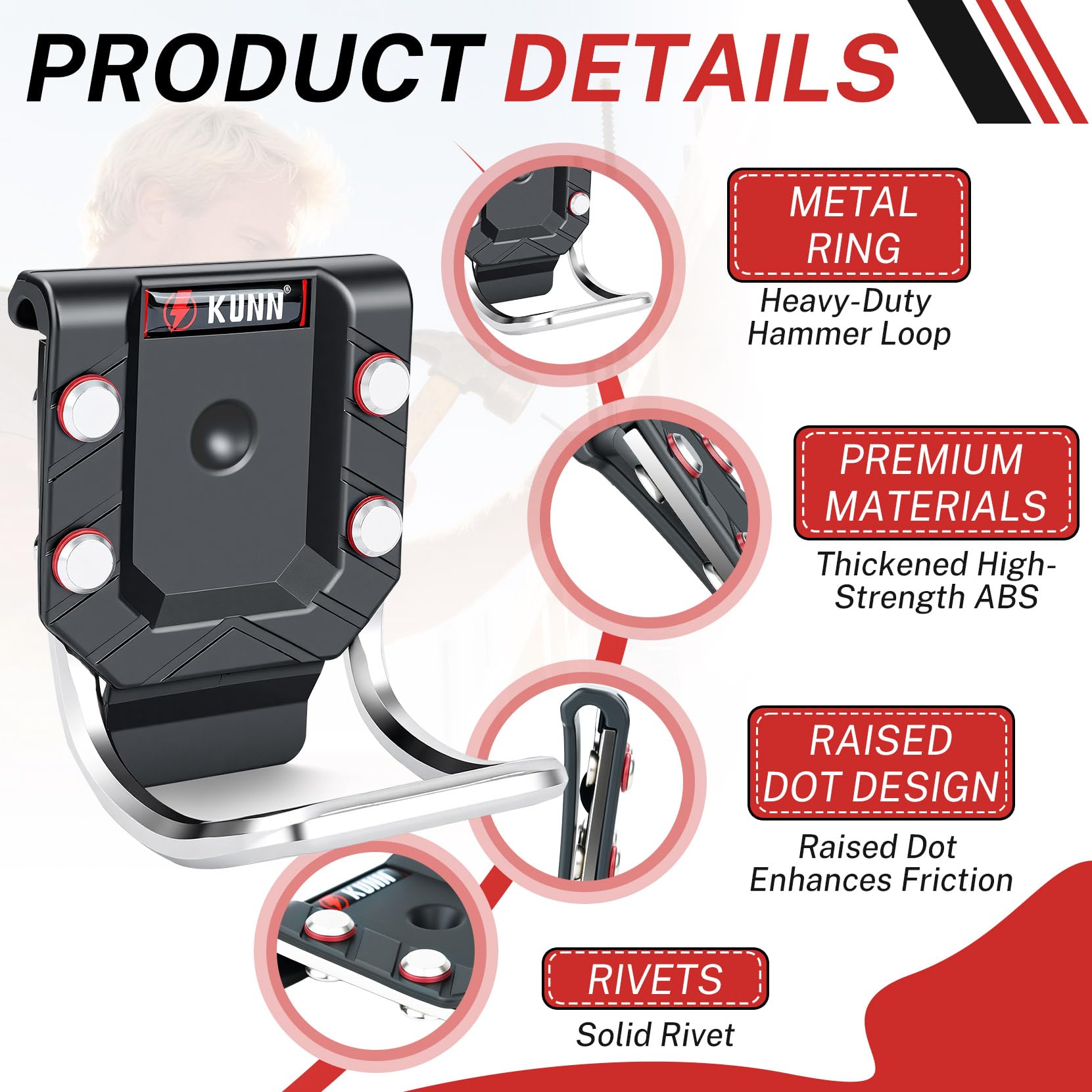 Hammer Holder for Belt - KUNN Tool Holster -3
