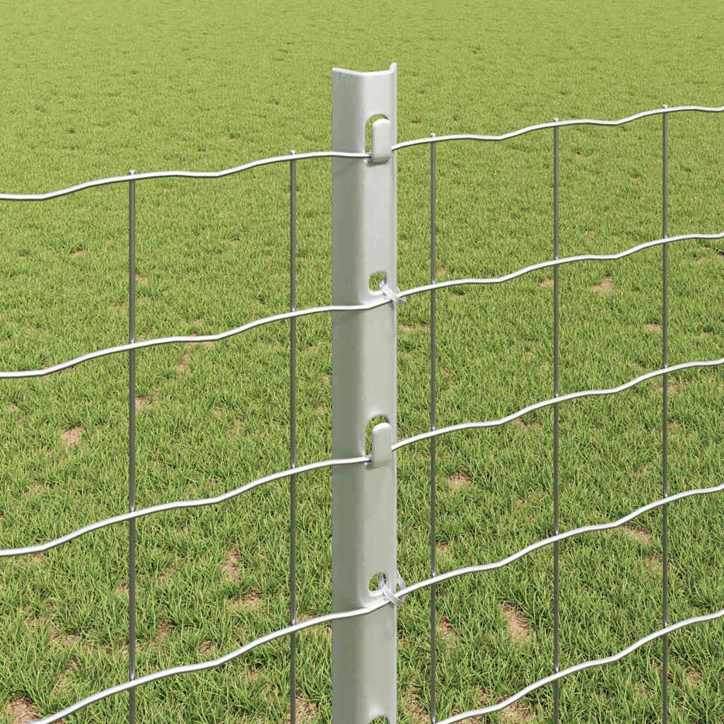 Set di 11 pali per recinzioni, in acciaio, 120 cm, robusti pali in metallo per recinzioni da giardino, resistenti alle intemperie e facili da montare, forma cilindrica