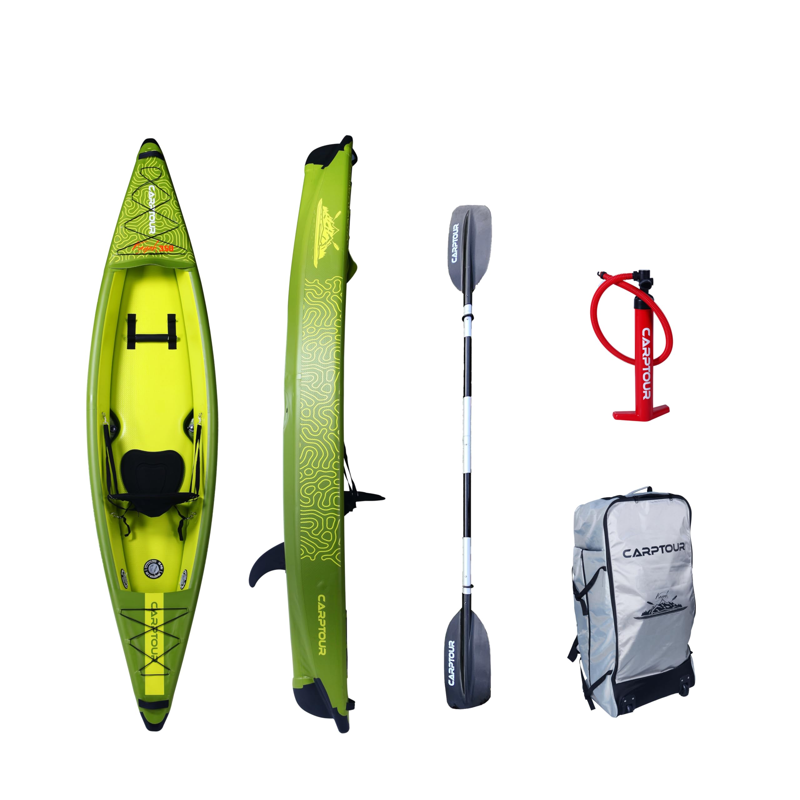 Kayak Gonflable | Kayak Drop Stitch avec Pagaie et Siège | Kayak incl. Pompe à Air | Kayak Gonflable avec Sac de Transport Pratique | Canoë, kayak01