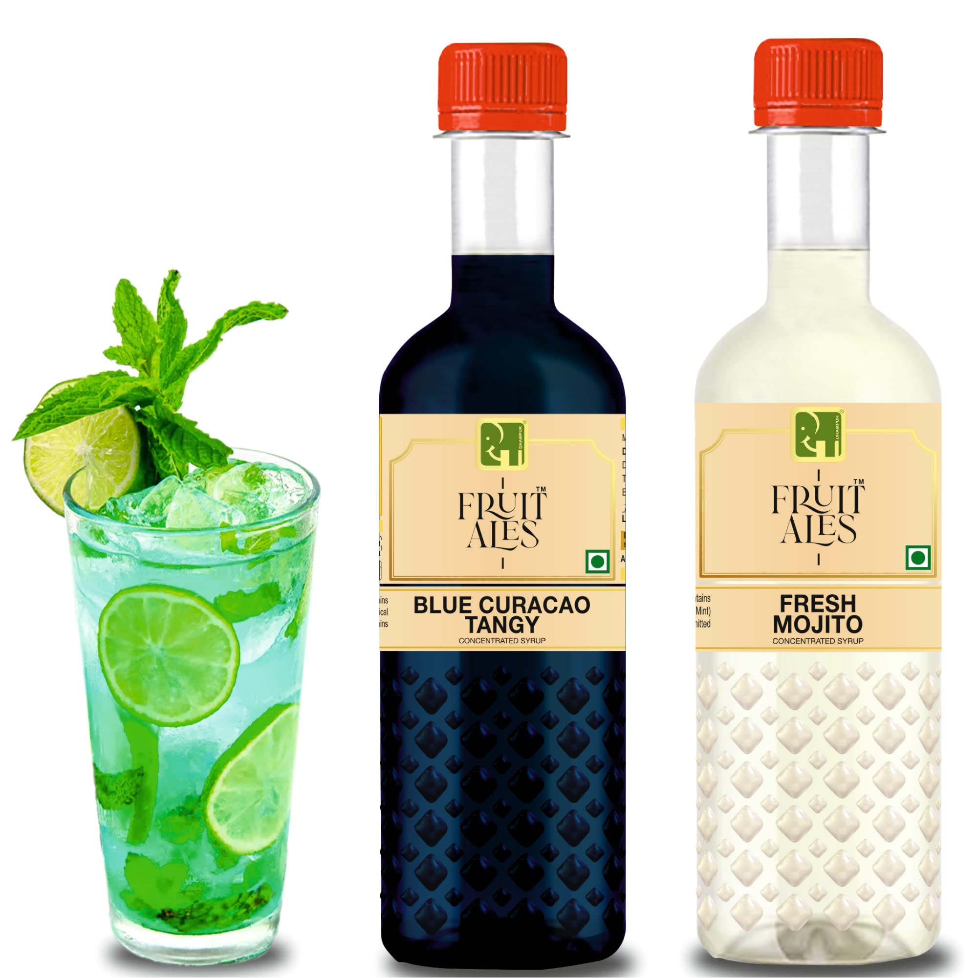 Dhampure Speciality Mocktail Mixer - Blue Curacao & Fresh Mojito Flavouring Syrup - 600Ml (2 X 300Ml) | Makes 12-15 Drinks Per Bottle-image-24