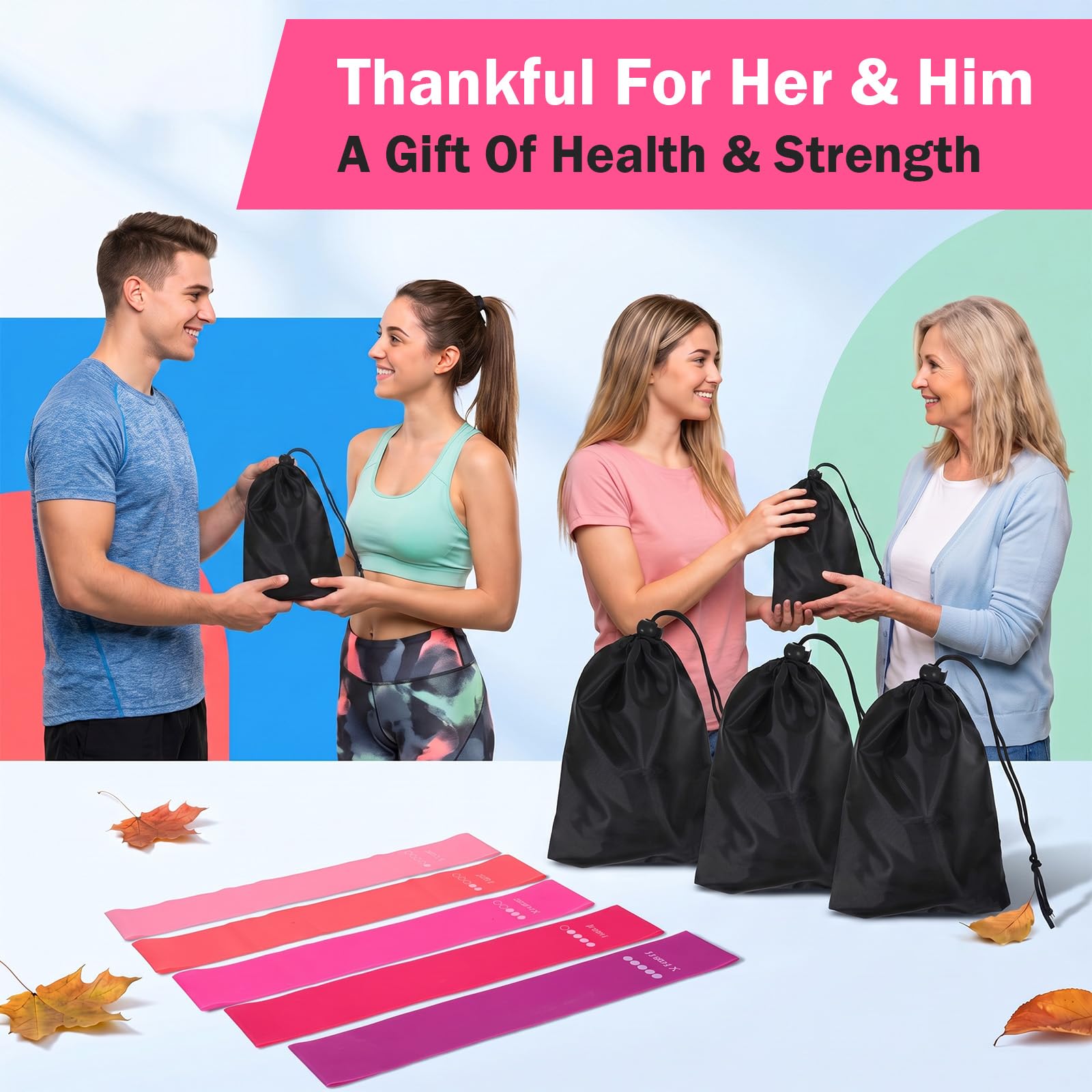 40 pezzi/8 set di fasce di resistenza, fasce di resistenza per allenamento per fitness di gruppo, scuole e palestre, 5 livelli di lattice naturale, fasce di resistenza per yoga, pilates, recupero