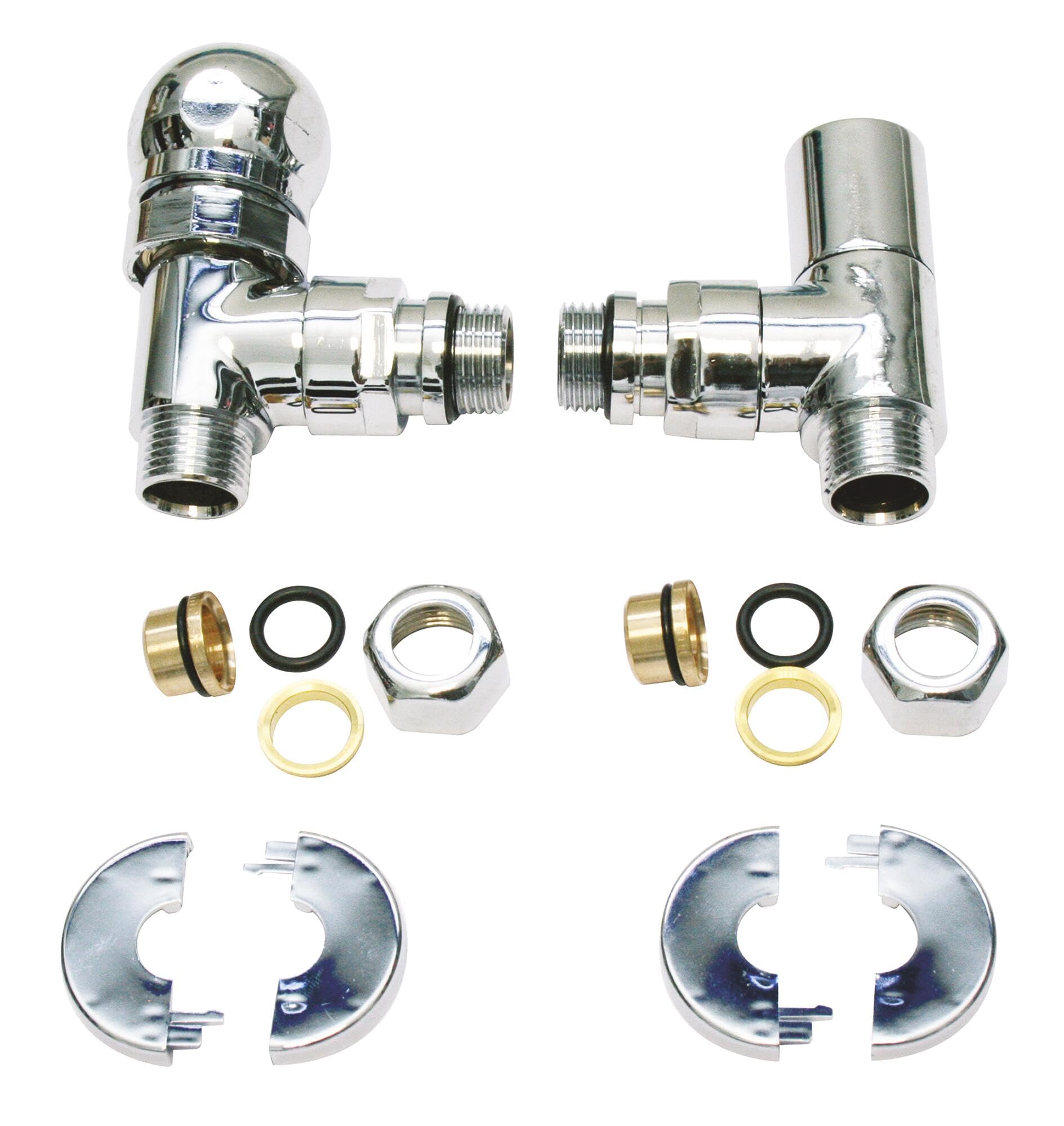 Kit sèche-serviette 1/2" chromé avec raccord cuivre installation facile