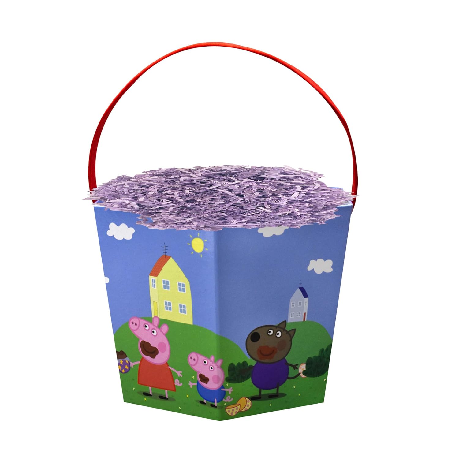 Easter Baskets Character Paperboard Hexagon Shaped Basket with Felt Handle Easter