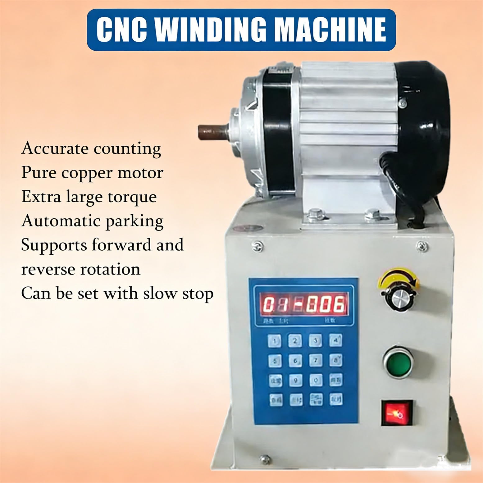 Avvolgitrice automatica con contatore digitale, controllo della velocità regolabile, 4 fili contemporaneamente, produzione ad alta efficienza, potenza 500W