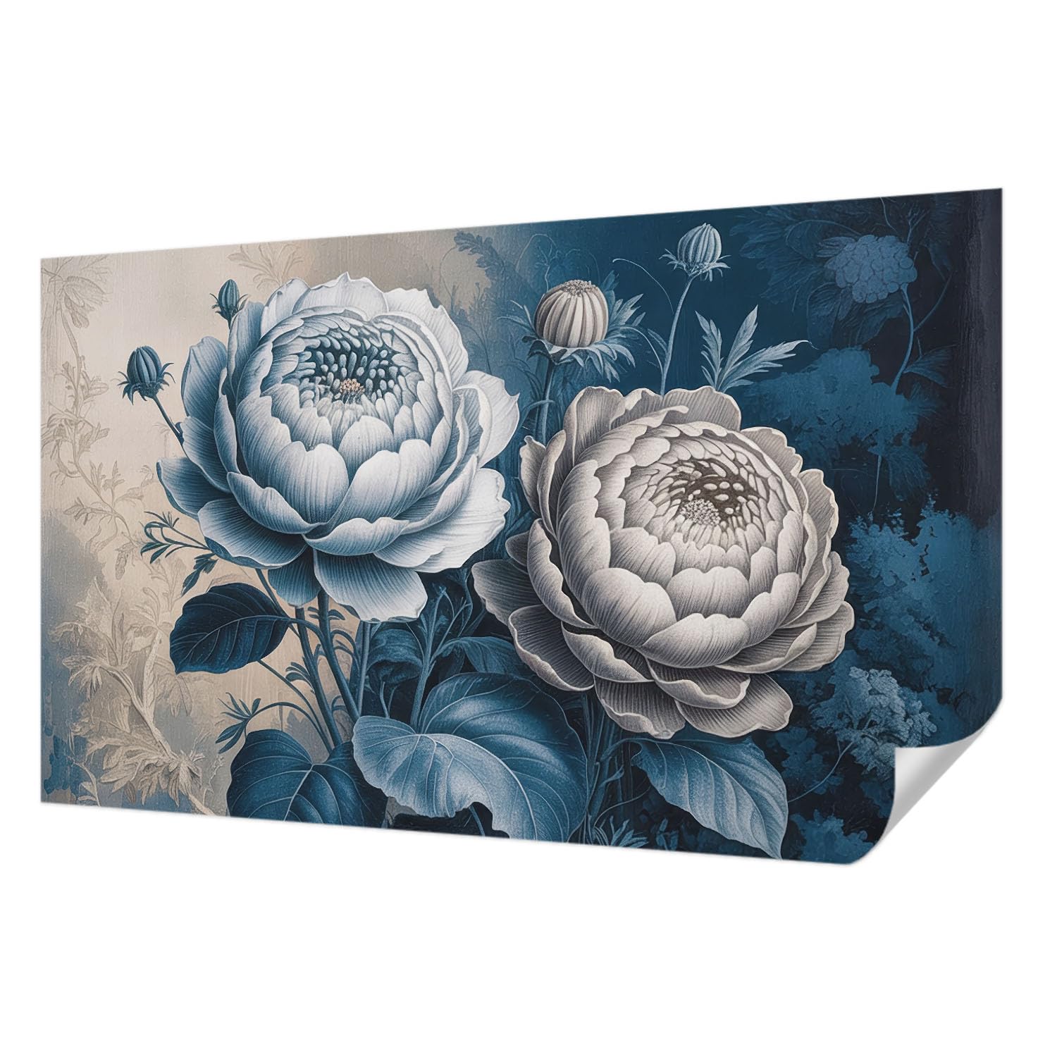 Décor mural adhésif fleurs romantiques 416x254 cm panoramique pour salon