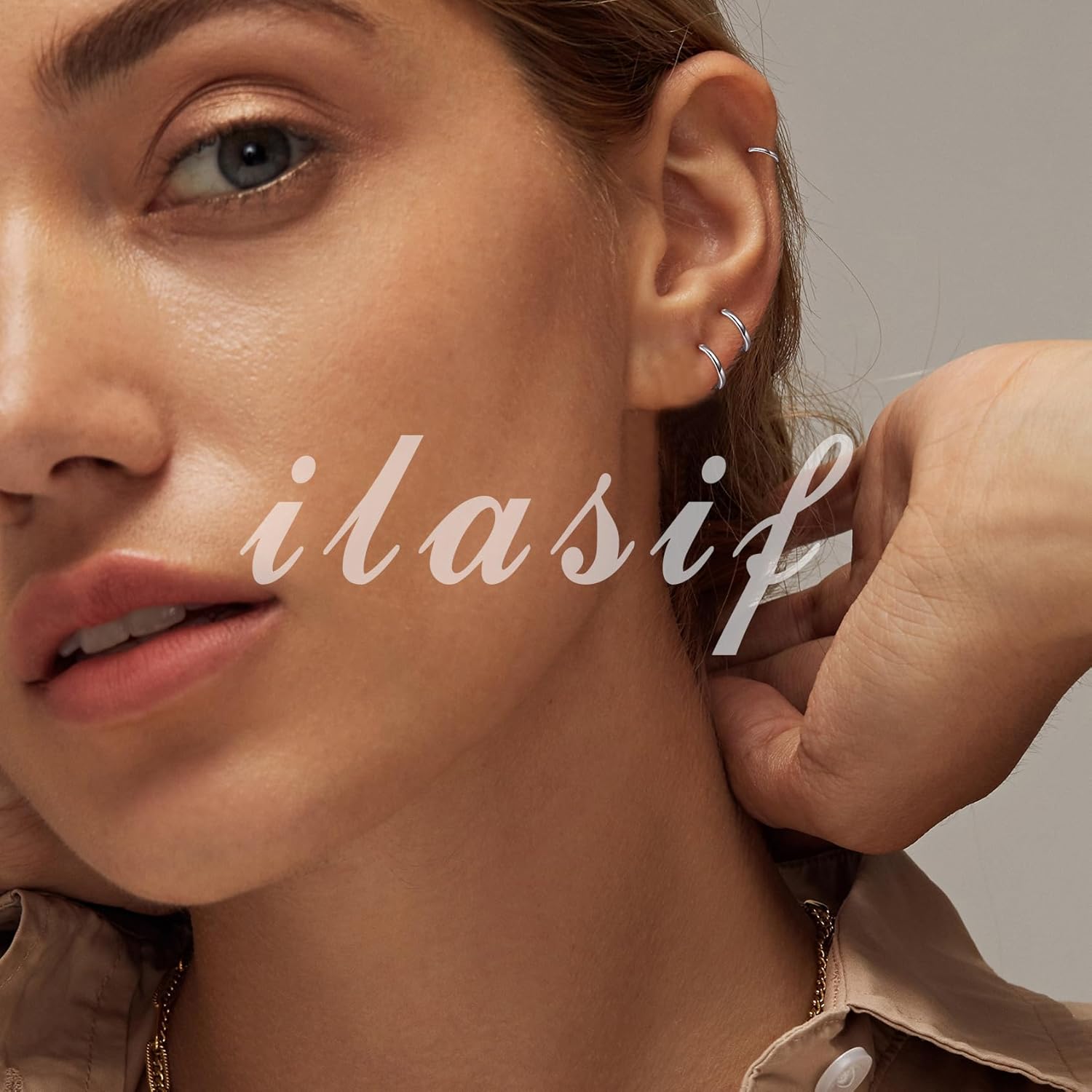 925 Sterling Silver Small Hoop Earrings Set - 14K White Gold Plated Silver Hoop Earrings | Tiny Endless Huggie Hoop Earring Cartilage Earrings for Women - Image 7